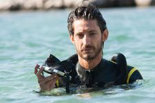 Pierre Niney as Cousteau's son Philippe. 'He had to go bulk up in the gym'